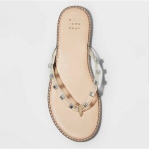 a new day Nude Clear Studded Thong Sandal